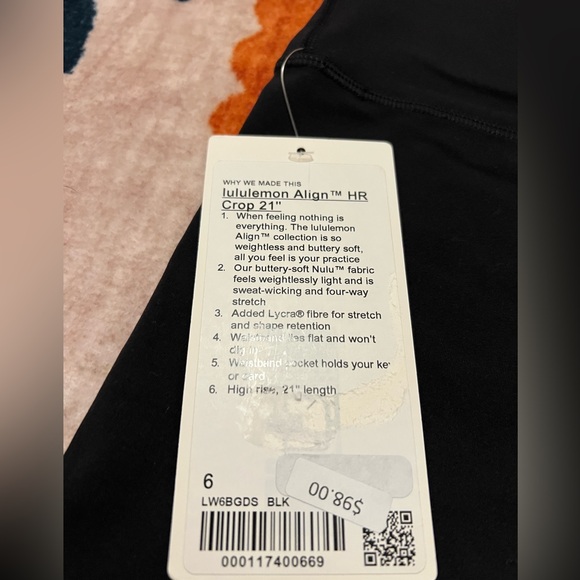 NEW w/ tag Lululemon Black High-Rise Align Athletic Leggings - Picture 2 of 4
